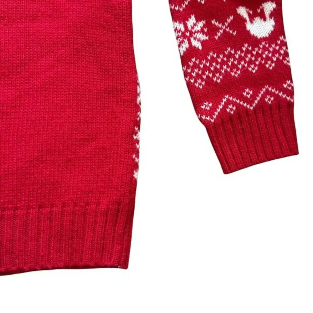 Disney Mickey Minnie Christmas Sweater Size 5T Red Holiday Fair‎ Isle Winter